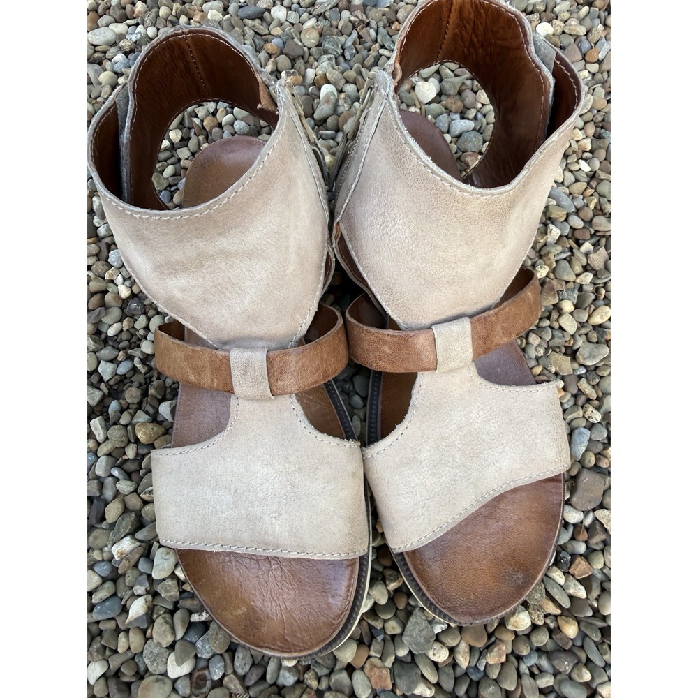 MIZ MOOZ Tamsyn Gladiator SANDALS 39 8.5 9 Brown Shoes Leather Boho Flats Artsy - Picture 3 of 12